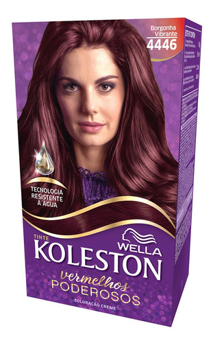Coloração Creme Koleston Kit Borgonha Vibrante 4446