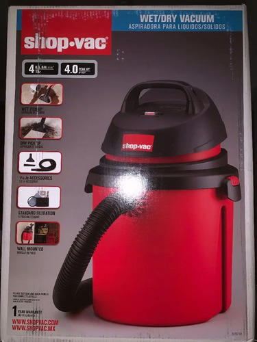 Aspiradora Shop Vac 4 Hp 4 Galones Modelo Mas Nuevo 2020 Sec | Envío gratis