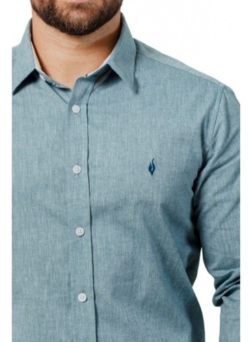 Camisa Exclusiva Social Lisa Algodão: Linho Verde - Lino Ve