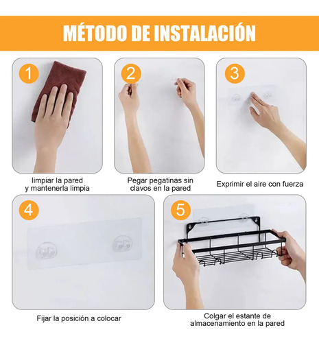 Set De 7 Estantes Para Organizar Regaderas De Baño Con Adhes