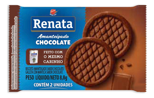 Biscoitos Amanteigados Chocolate Sache Unitario Renata 160 U