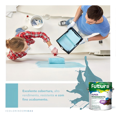 Tinta Acrílica Fosco Standard Super 3,6lt Futura Rendimento