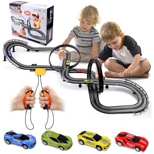 Slot Car Juego De Pista De Carreras Con 4 Coches De Yqw3o