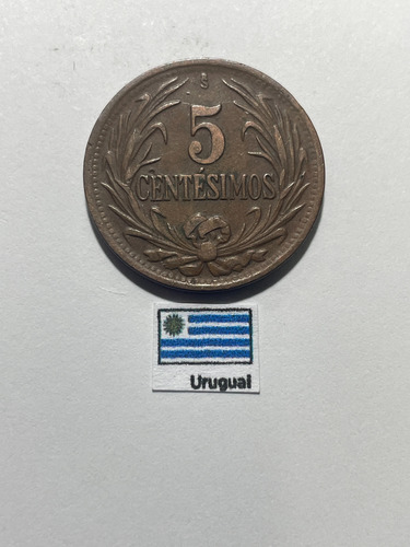 Moeda 5 Centésimos 1948, Ur 91 Uruguai (Usado)