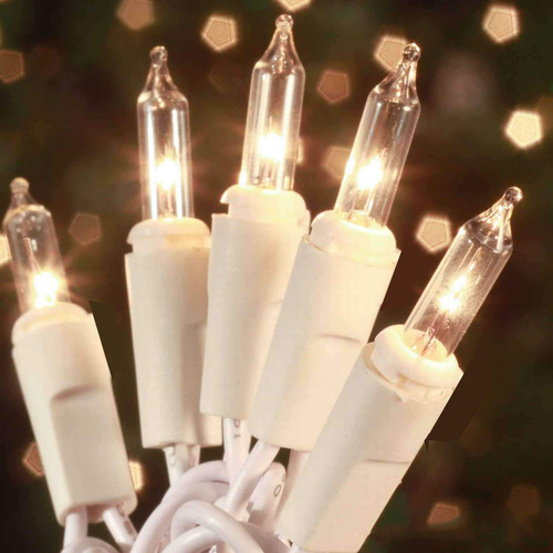 Juego De 100 Luces De Navidad Mini Transparentes 6.4 M