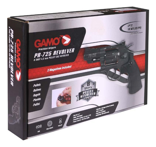 Revolver Co2 4.5 Pressão Gamo Pr-725 Full Metal + Chumbinho