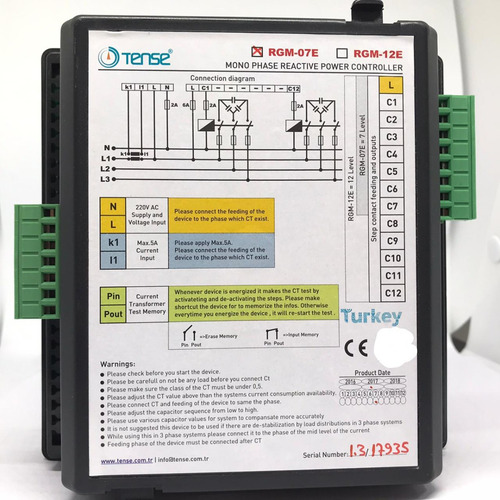 Regulador De Energia Reactiva Monofasico Rgm 07e Tense