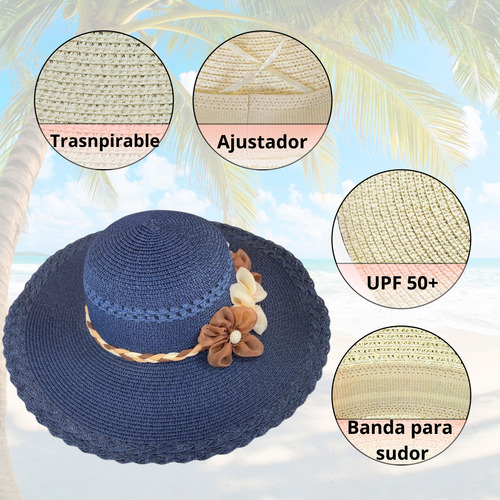 Sombreros De Playa Para Mujer De Protección Solar Ala Gruesa