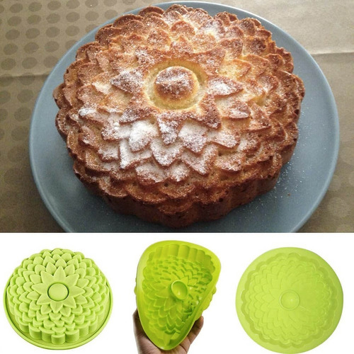 Kit 3 Moldes Repostería Silicona Flores Pastel Redondo Rosca