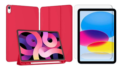 Forro Smart Case Para iPad 10 Ma Generación 10.9 + Vidrio