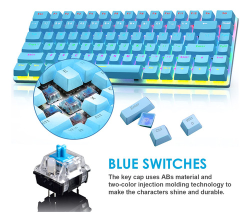 Felicon Ak33 - Teclado Mecánico Con Cable Para Videojuegos,