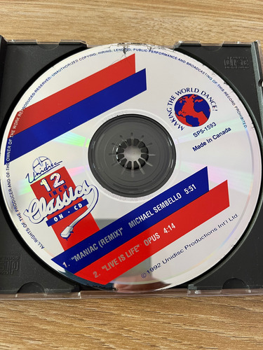 Michael Sembello Maniac Remix Opus Live Is Life Cd 1992 Edición Limitada (Usado)