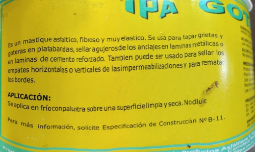 Imagen 3 de 3 de Tapa Gotera Gota Fix 1/4 De Galon Ipa