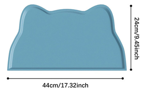 Mat De Comida Cat Pet Play Play Impermeabiliza La Azul Claro