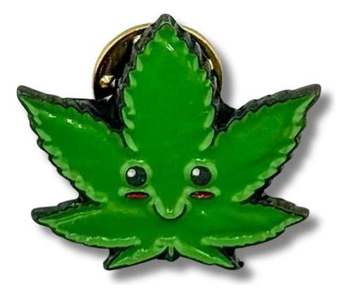 Pin Metálico Happy Weed Hoja