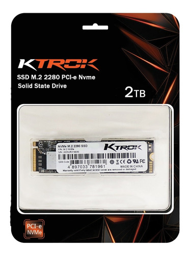 Ssd Ktrok M.2 2280 2tb Pci-e Nvme Solid State Drive Cor Preto