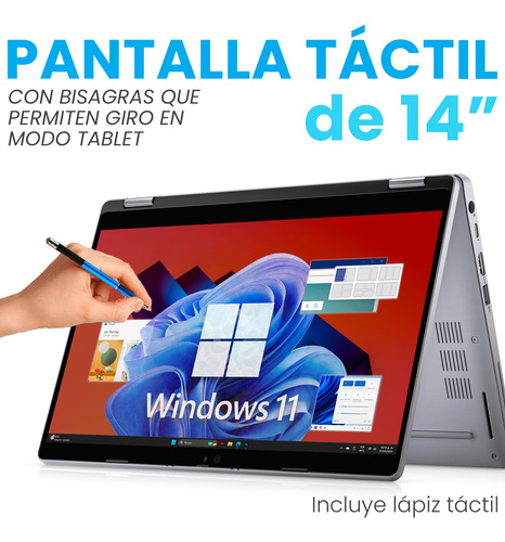 Laptop Dell Táctil X360 Core I7 10th 16gb Ram 512gb Ssd +pen Plateado (Reacondicionado)