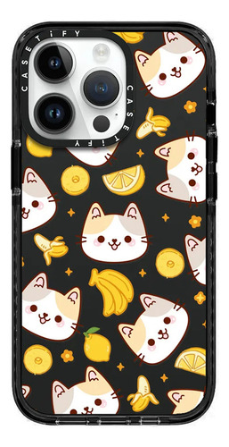 Case iPhone 15 Pro Max Cute Kitten With Lemon Negro