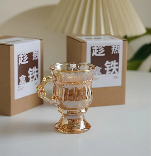Vela Perfumada Con Tazas De Café En Vidrio Con Soporte Y Man