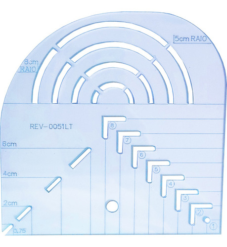 Régua Gabarito Curva Quadrado Caixa Leite Canto Mitrado 15cm