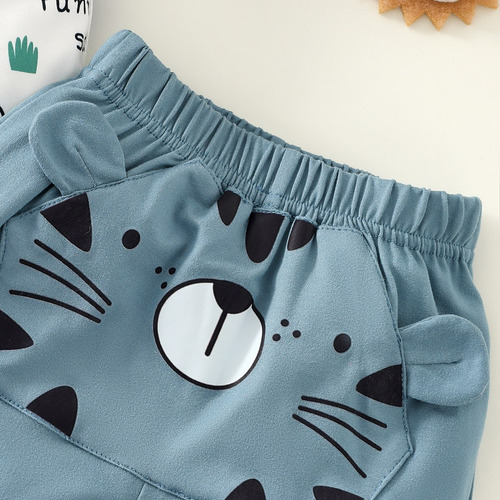 Conjunto De Mameluco Para Bebé Con Estampado De Animales Blanco 3-6 M