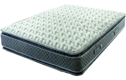 Colchón 2 plazas de resortes Cannon Resortes Doral Pillow Top gris y negro - 140cm x 190cm x 33cm con doble pillow top