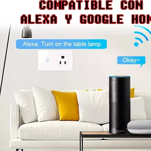 Apagador Con Enchufe Wifi Inteligente 1 Botón Interruptor
