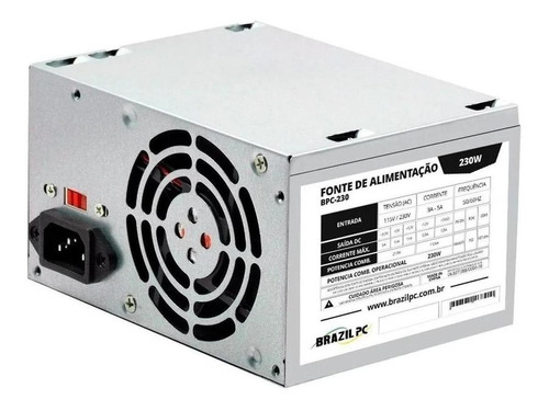 Brazil PC BPC-230 Fonte de alimentação para PC 230W prata 115V/230V