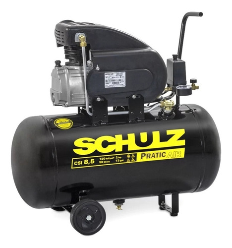 Compressor De Ar 50l Schulz C/ Rodas Pratic Air Csi 8,5/50