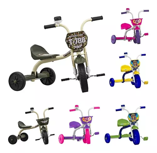 Triciclo infantil com 3 rodas, bicicleta de criança com pedal para