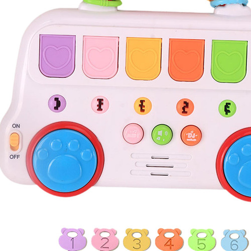 Juguete De Autobús De Animales Clave Con Música Mango Rojo
