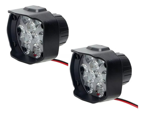 Kit 2 Faro Auxiliar Reflector 9 Led 15w Moto Cuatri 1500lm