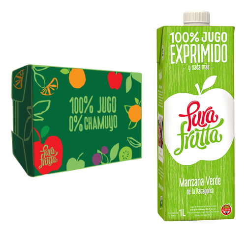 Caja De 8u - Jugo De Manzana Verde - Pura Frutta