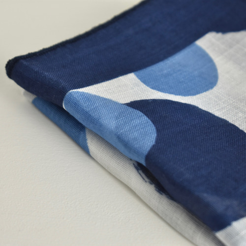 Pañuelo De Algodón, Para Mujer, Dama, Premium Azul Lunares U