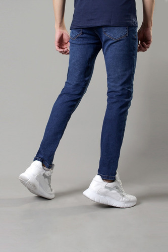 Imagen 2 de 4 de Jean Chupin Elastizado Azul Hombre No End 36353