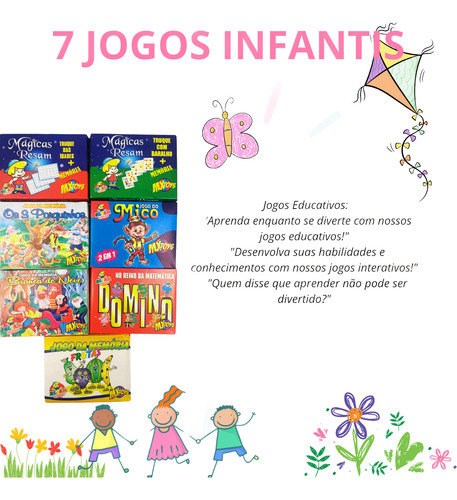 Kit 7 Jogos Educativos Prenda Lembracinha Crianças Junina