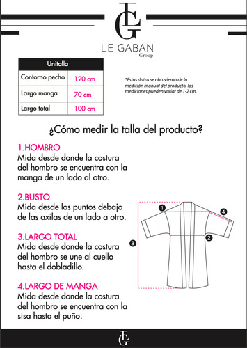 Bata Kimono Le Gaban Mujer Lenceria Encaje