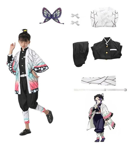 Demon Slayer Cosplay Kimono Traje Para Niños-kochou Shinobu