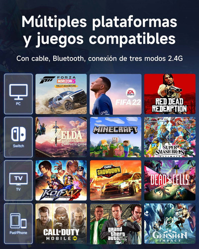 Easysmx X15 Inalambrico Control Bluetooth Para Pc Android Ios Nintendo Switch Hall Joysticks Y Triggers De Efecto Gamepad Con 1000mah Bateria Gamer Iluminación Rgb Genial