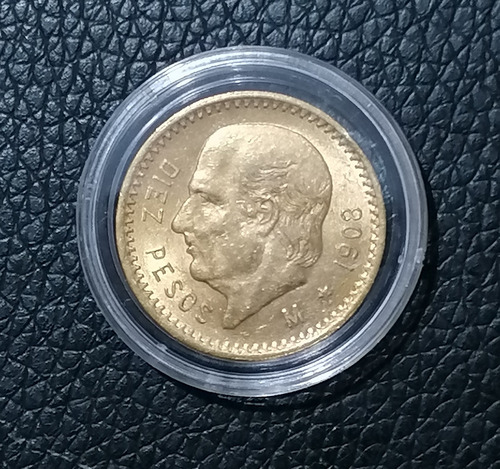 Moneda De Oro, Hidalgo De Oro Año 1908 (Usado)