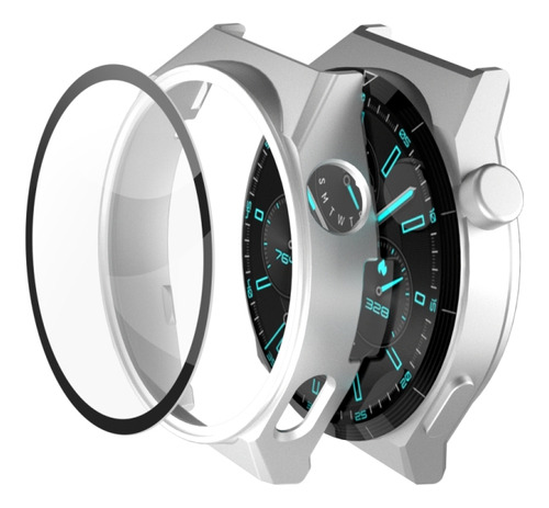 Funda Protectora De Reloj 2 En 1 Plateada Para Huawei Gt3 Pr