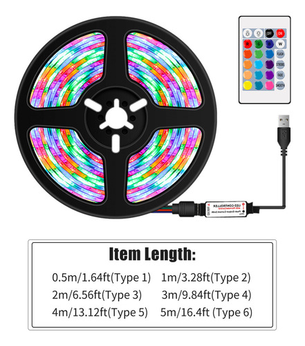 Tira De Luces Led Rgb Flexible D/16 Colores C/control Remoto