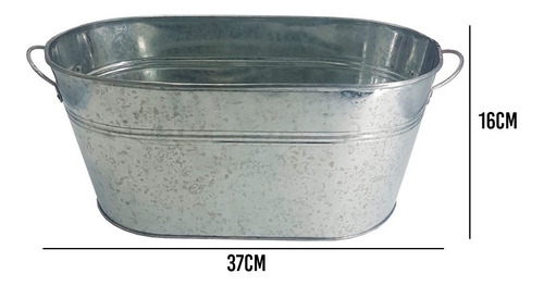 Imagen 2 de 7 de Frapera Hielera Balde Champagne Zinc Oval Varias Botellas Hb