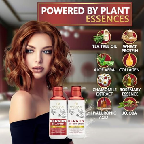 Conjunto De Shampoo E Condicionador De Queratina Com