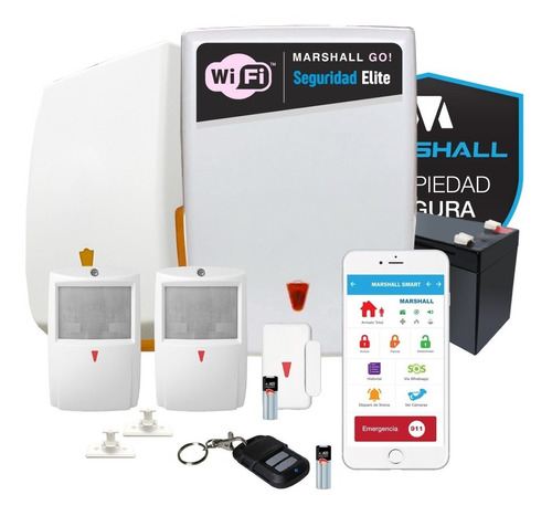 Kit Alarma Inalámbrica Casa Marshall Go Wifi Departamento