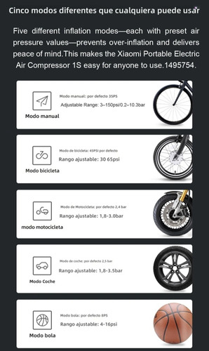 Nuevo Modelo Xiaomi-1s Compresor De Aire Eléctrico Portatil