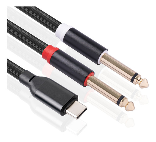 Cable Estéreo De Audio Crystally-2x Usb C A Dual De 6,35 Mm