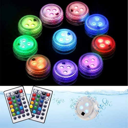 Luzes À Prova D'água Led Fontes Piscina Aquários Decoraç Bateria