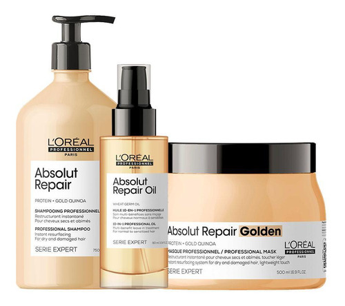 Kit L'oréal Pro Gold Quinoa - Sh 750ml E Másc E Óleo