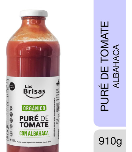 Puré De Tomate Organico Con Albahaca, Sin Tacc - Las Brisas